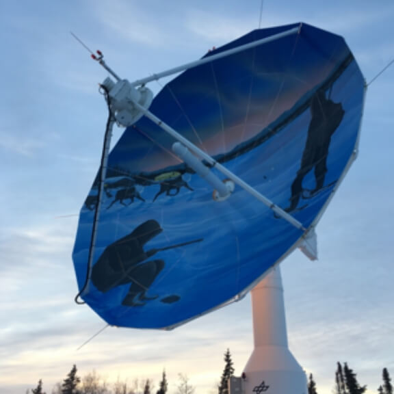 A satellite dish in the North.